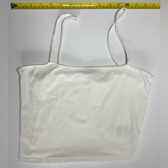H&M Cropped Camisole Top White Basic Size M - Picture 4 of 6